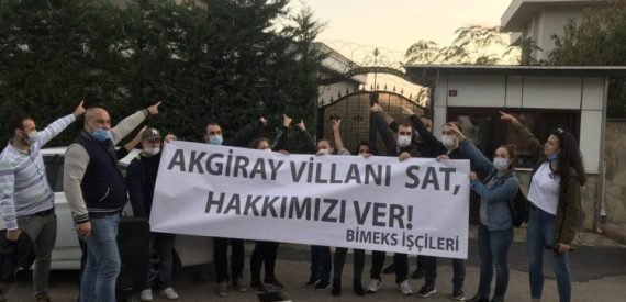 Bimeks İşçilerinden Patronun Villası Önünde Eylem