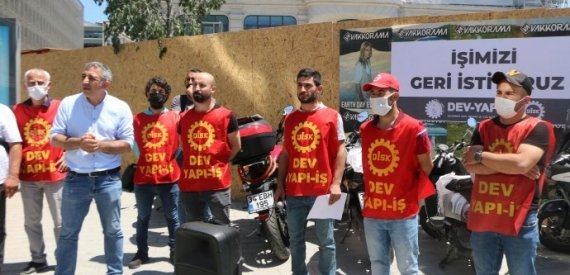 Galataport’ta İşten Çıkartılan İnşaat İşçilerinden Şantiye Önünde Eylem