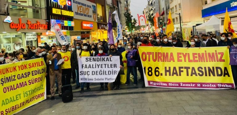 KESK ile Eğitim Sen, Tutuklamalara ve KHK’larla İhraca Karşı Sokaktaydı