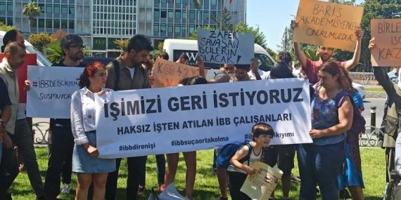 Soylu’nun Hedef Aldığı İBB İşçileri Oturma Eylemine Başladı