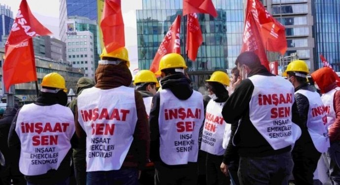 İnşaat İşçilerinden Yemek Protestosu