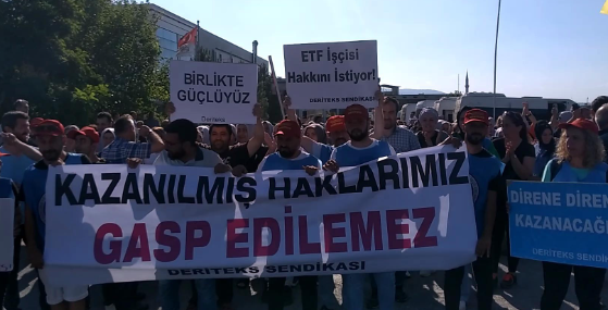 ETF Tekstil İşçilerinin Kıdem Tazminatının ve İkramiyelerin Gasbına Karşı Eylemleri 5. Gününde