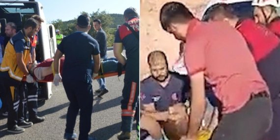 İşçi Taşıyan Araçların Kazalarında 21 Kişi Yaralandı