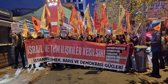 İsrail Konsolosluğu Önünde Protesto: Emperyalistler, Siyonistler Yenilecek! Direnen Halklar Kazanacak!