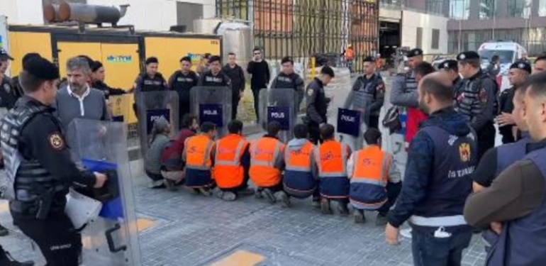 Haklarını İsteyen İnşaat İşçilerine Gözaltı