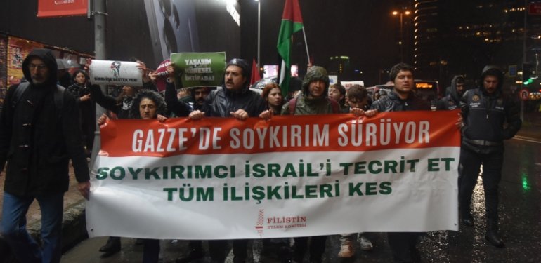 Filistin Eylem Komitesi’nden İsrail Konsolosluğu Önünde Protesto