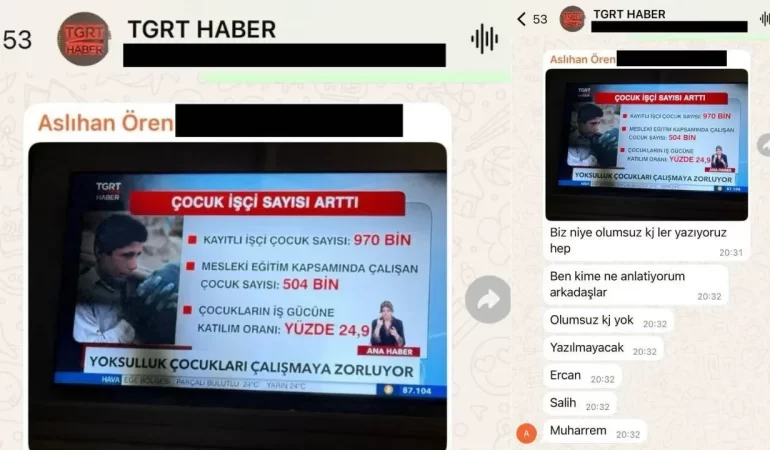 TGRT Haber’de Çocuk İşçiliği Haberi Yapanlara Tehdit