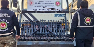 Şanlıurfa’da gümrük kapısında 52 uzun namlulu silah ele