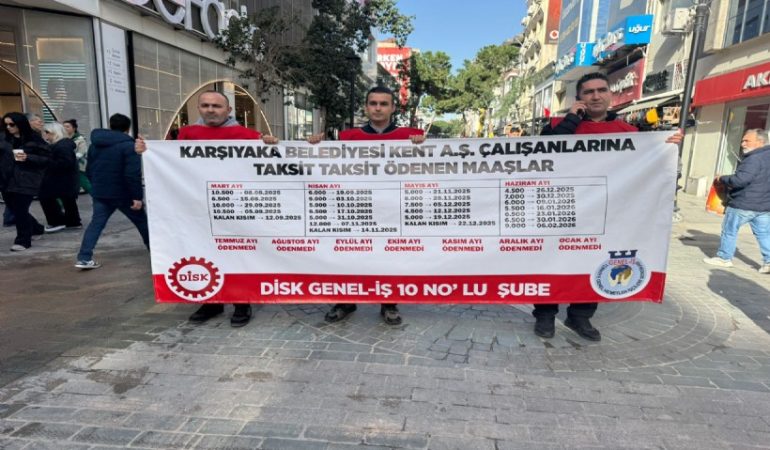 Karşıyaka Belediyesi Kent A.Ş. İşçileri 7 Aydır Maaş Alamıyor: Çarşıda Protesto Yürüyüşü