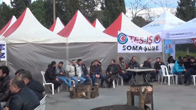 Soma Termik Santrali’nde Direniş Çadırı Kuruldu