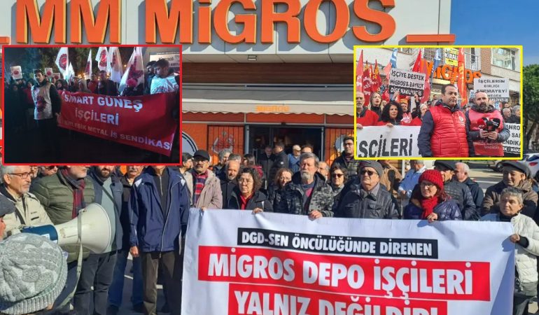 Migros Depo İşçileri Direnişi 12. Gününde: İzmir, Gebze ve Eskişehir’de Dayanışma Eylemleri
