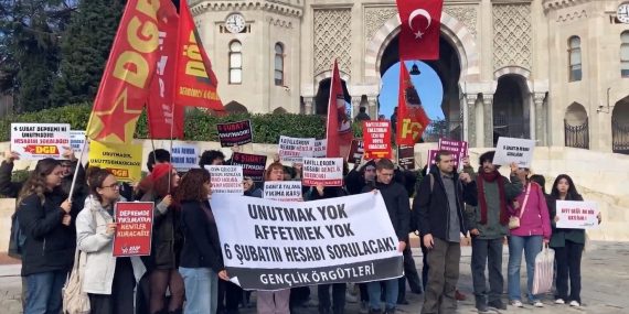 Beyazıt’ta Gençlik Örgütleri: “6 Şubat’ın Sorumluları Hâlâ Hesap Vermedi, Yeni Felaketlere Göz Yumuluyor”