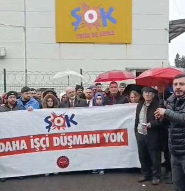 Trabzon ŞOK Depo İşçileri Depo Önünde Basın Açıklaması 9 şok depo işçileri