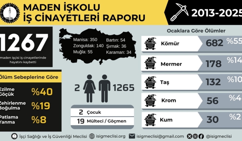 İSİG Meclisi: Ölenler İçin Yas Tut, Kalanlar İçin Mücadele Et, 2013-2025 Arasında 1267 Madenci Katledildi