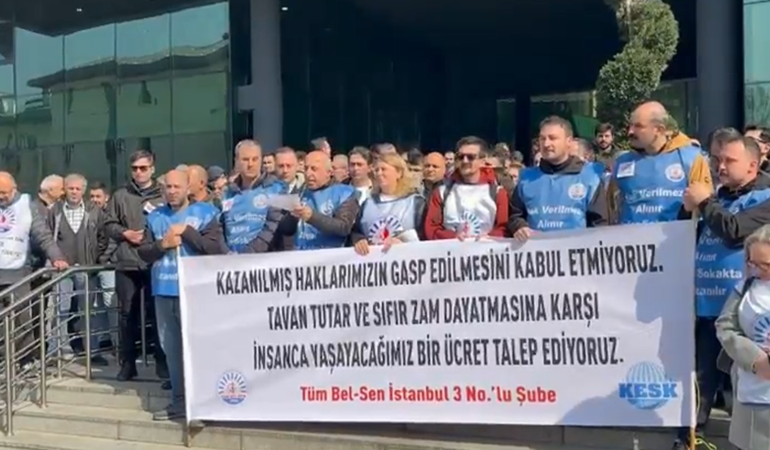 Kadıköy Belediyesi’nde Emekçiler Tavan Tutar ve Sıfır Zam Dayatmasına Karşı Eylem Yaptı