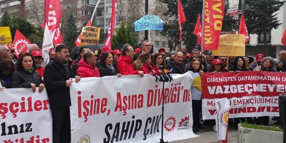 Sivas Divriği Maden İşçilerinden Ankara’da OYAK Genel Müdürlüğü Önünde Eylem