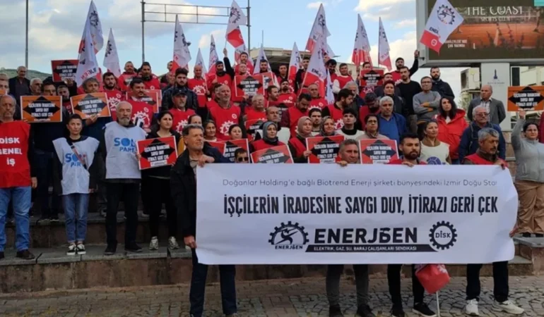 Bergama’da Biotrend Enerji İşçileri Sendikal Haklar İçin Eylemde