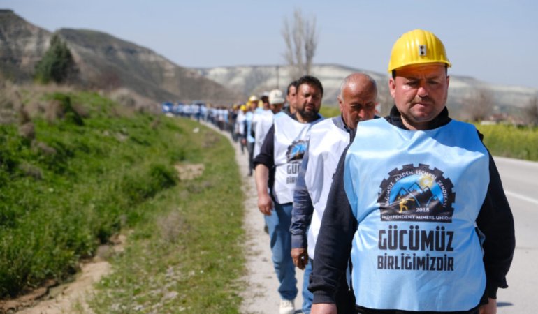 Doruk Madencilik İşçileri Ankara Sınırına Dayandı