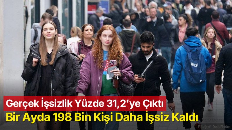 Gerçek İşsizlik Yüzde 31,2’ye Çıktı: Bir Ayda 198 Bin Kişi Daha İşsiz Kaldı